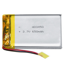 3.7V 650 mAh LiPo Battery Pack 403450 Rechargeable Lithium Ion Polymer Battery Manufacturer