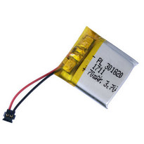 Factory Supply Small Size 301820 3.7V 70mah Lithium Polymer Battery